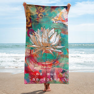 Beach towel "no mud, no lotus"