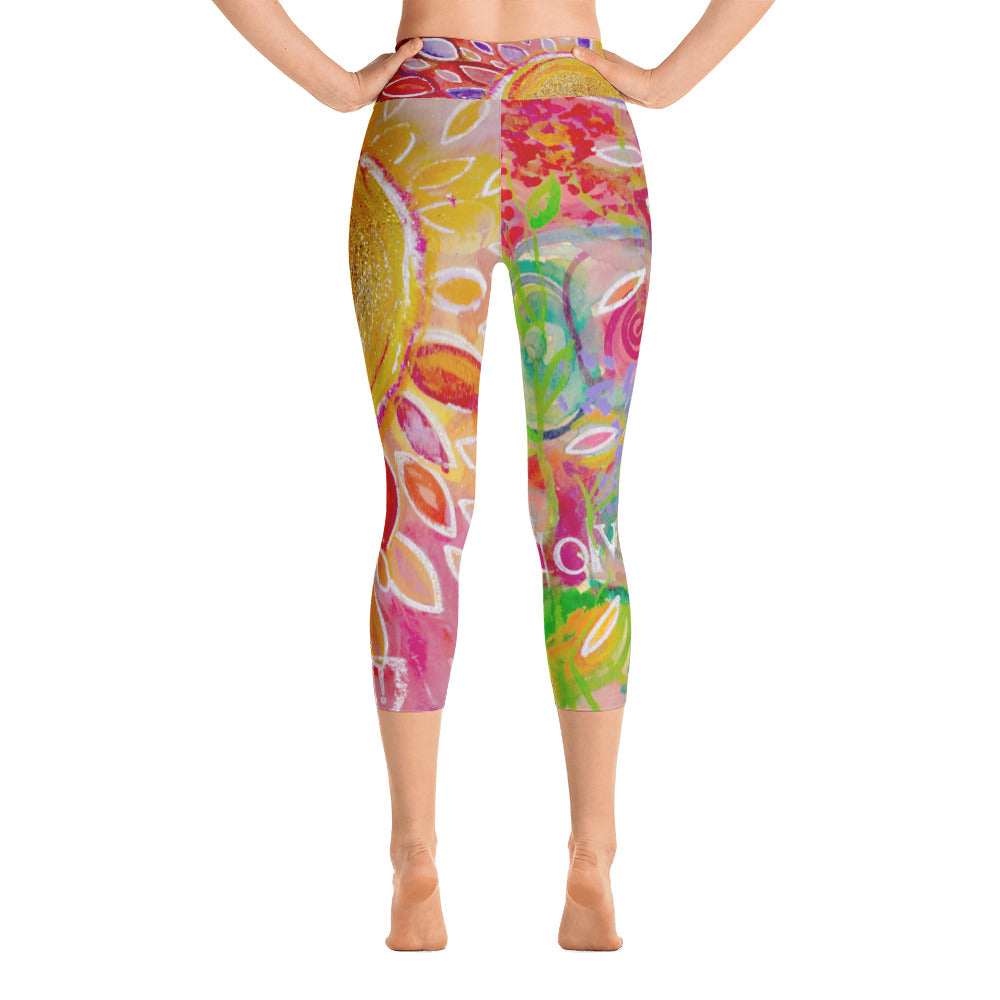 Yoga Capri Pants "love yourself"