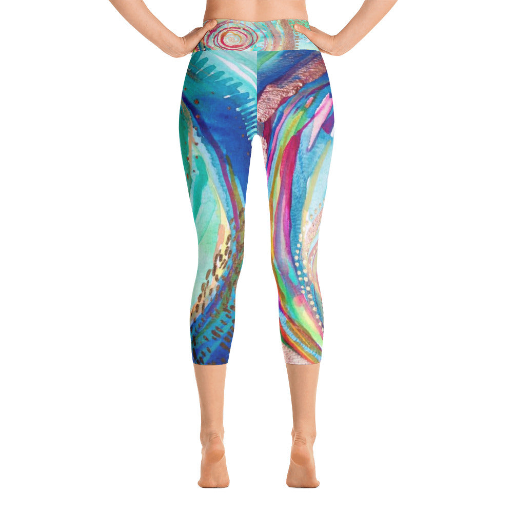 Yoga Capri Pants Rumi "gratitude is the wine for the soul - go on, get drunk"