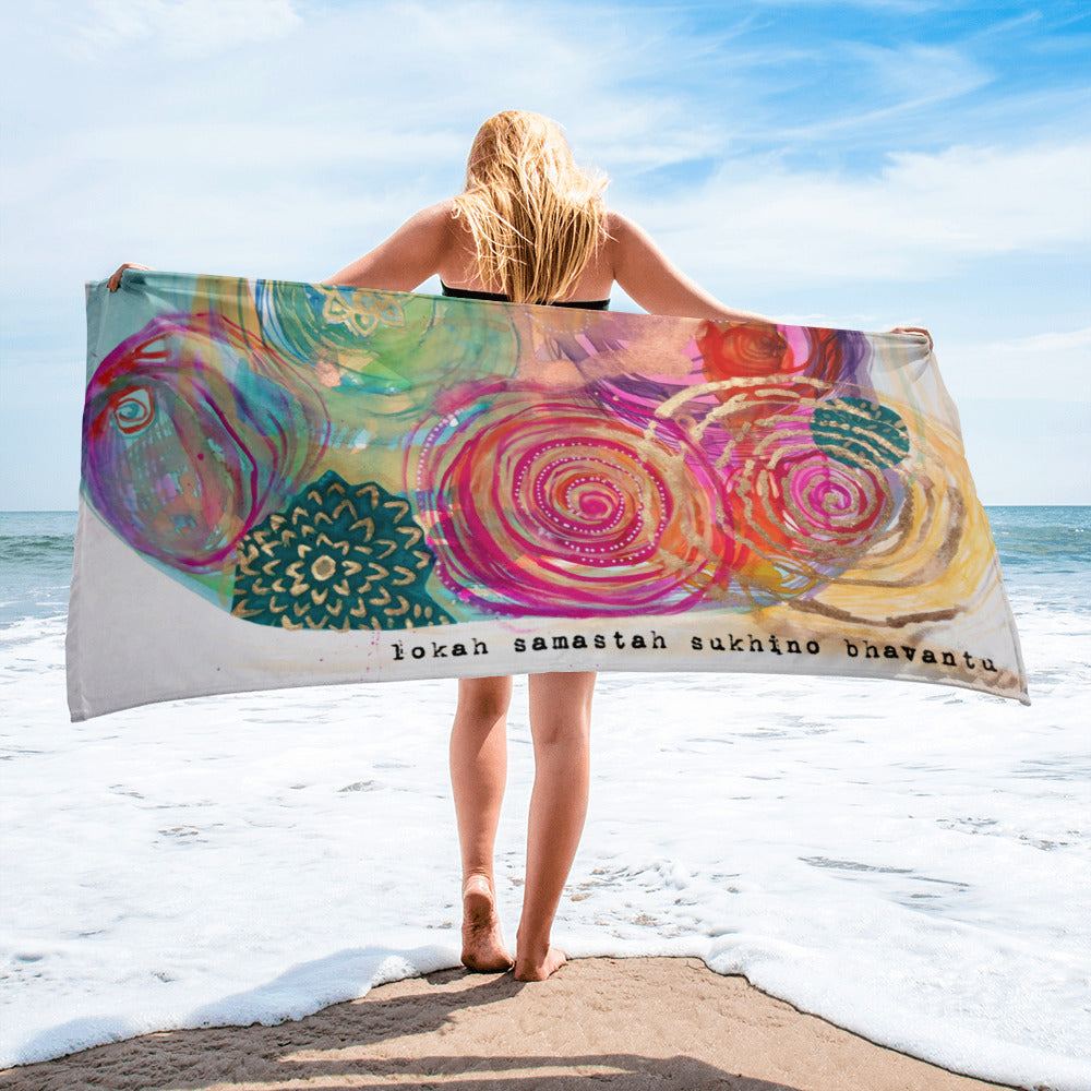 Beach towel "lokah samastah"