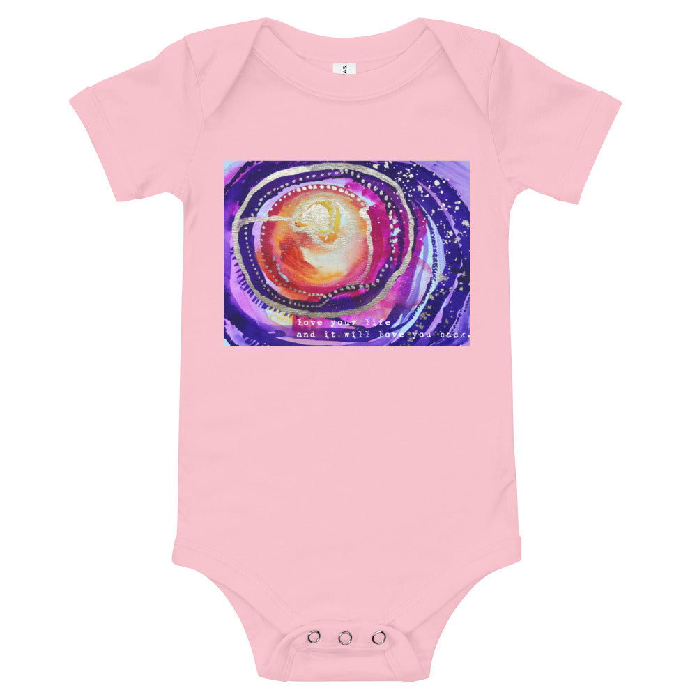 Yoga Baby Bodysuit "love your life and it will love you back"