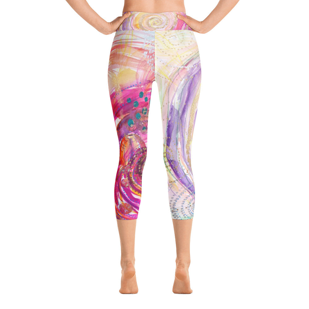 Yoga Capri Pants Rumi "you have escaped the cage, your wings are stretched, now fly"