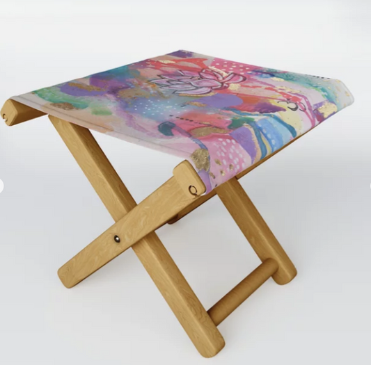 Folding Stool "drown in love, bathe in gratitude, swim in abundance"