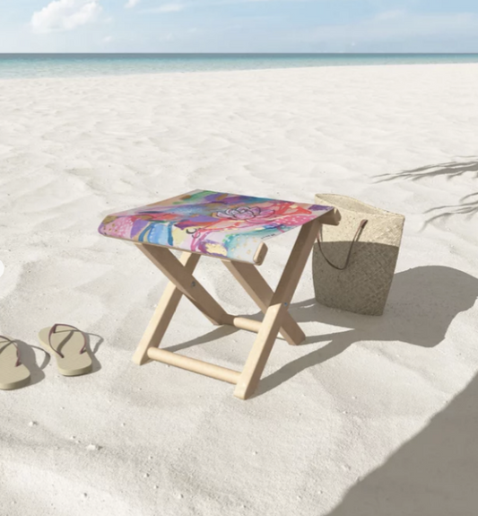 Folding Stool "drown in love, bathe in gratitude, swim in abundance"