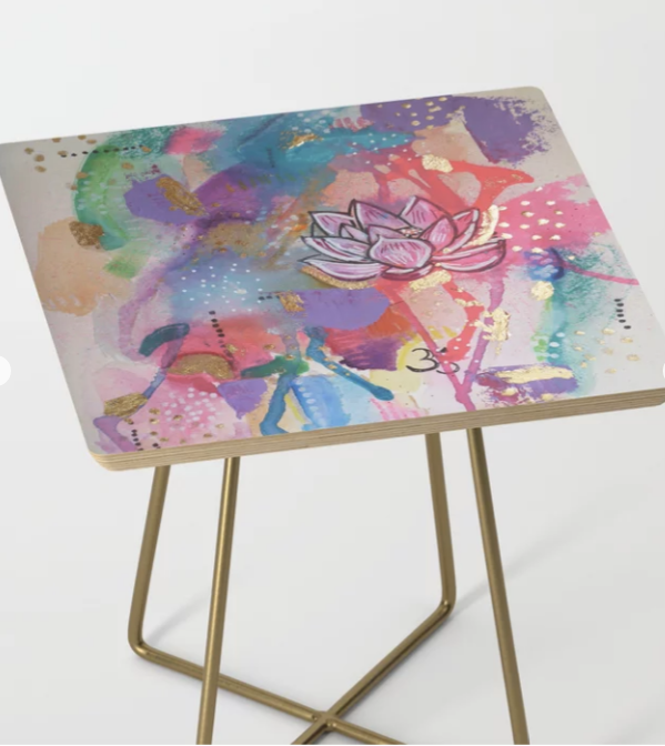 side table "drown in love, bathe in gratitude, swim in abundance"