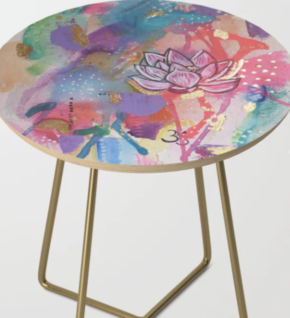 side table "drown in love, bathe in gratitude, swim in abundance"