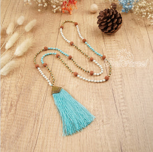 Mala Necklace "be in love with your life" - Turquoise