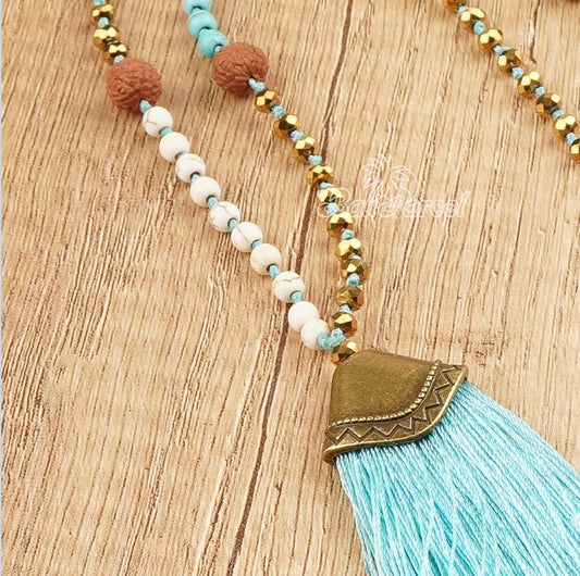 Mala Necklace "be in love with your life" - Turquoise