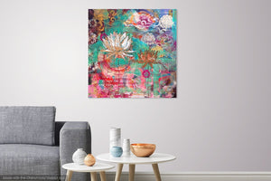 lotus wall art, lotus painting