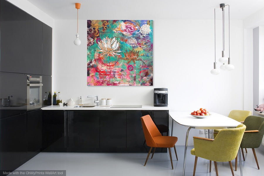 lotus wall art, lotus painting