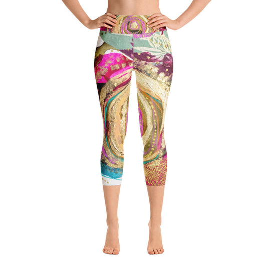 Yoga Capri Pants "giving thanks for abundance is greater than abundance itself"
