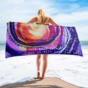 Beach towel "love your life and it will love you back"