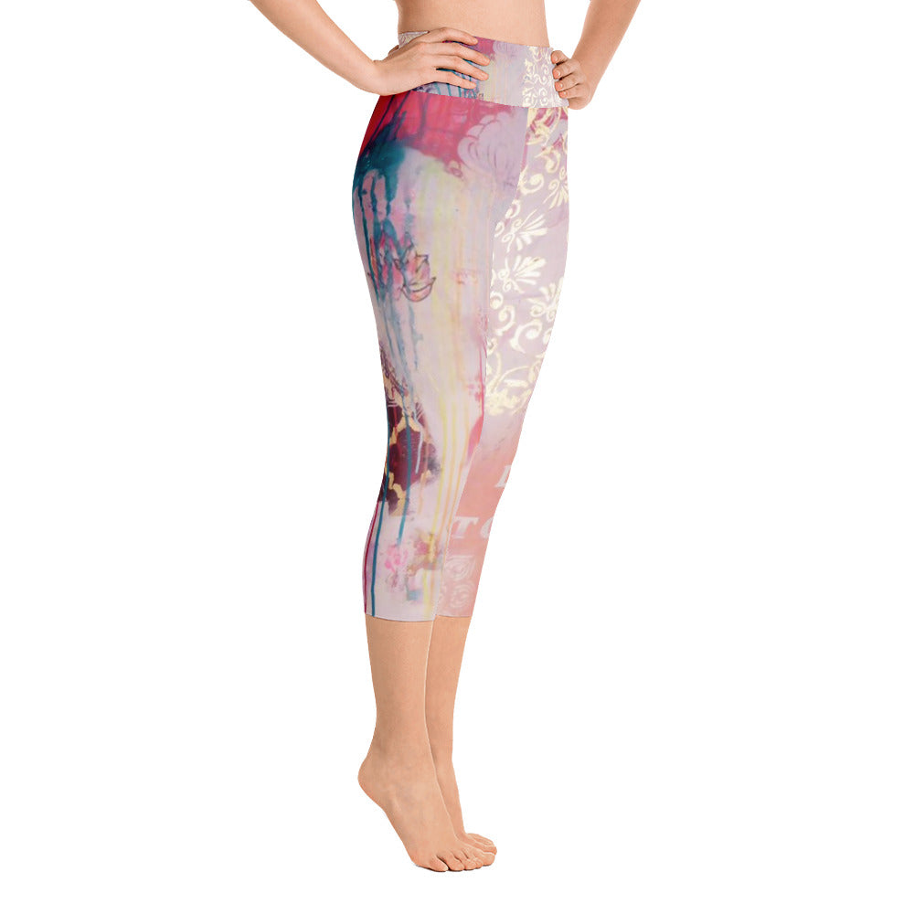 Yoga Capri Pants "lean towards joy"