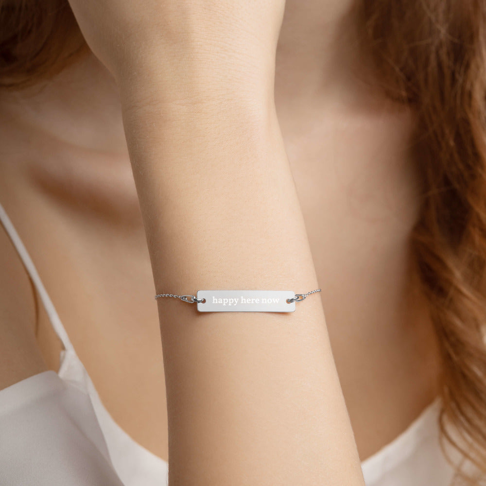 "happy here now" bracelet