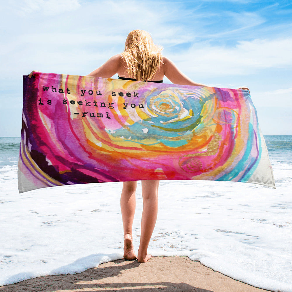 Beach towel Rumi "what you seek is seeking you"