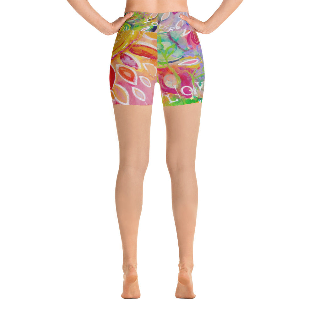 Yoga Shorts "love yourself"