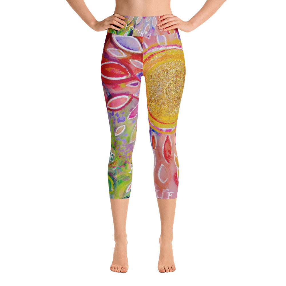 Yoga Capri Pants "love yourself"