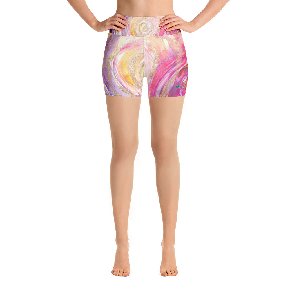 Yoga Shorts Rumi "you have escaped the cage, your wings are stretched, now fly"