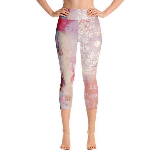 Yoga Capri Pants "lean towards joy"