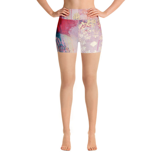 Yoga Shorts "lean towards joy"