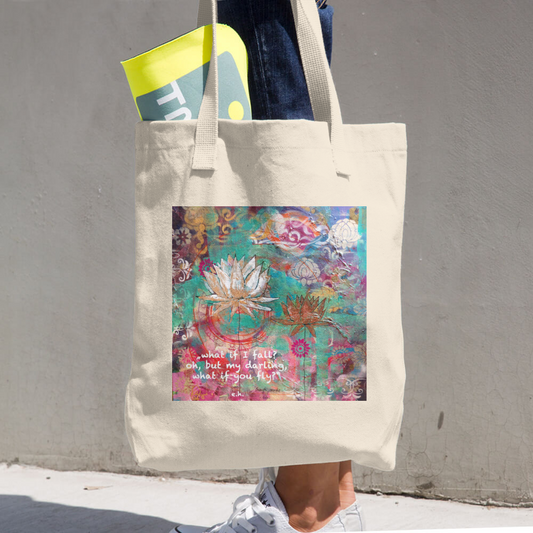 Farmer's Market Bag "what if I fall? oh my darling, what if you fly?"  e.h.