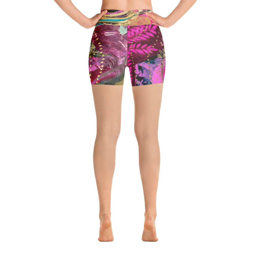 Yoga Shorts Rumi "giving thanks for abundance is greater than abundance itself"