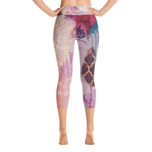 Yoga Capri Pants "lean towards joy"