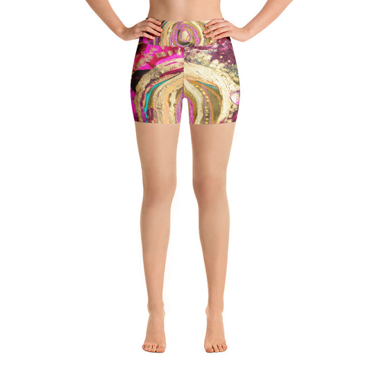 Yoga Shorts Rumi "giving thanks for abundance is greater than abundance itself"