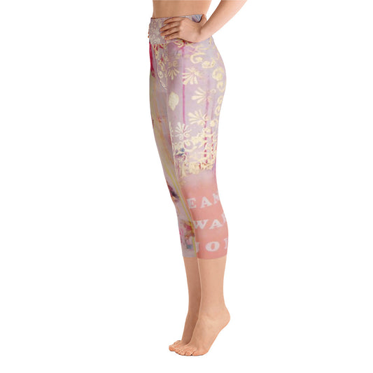 Yoga Capri Pants "lean towards joy"
