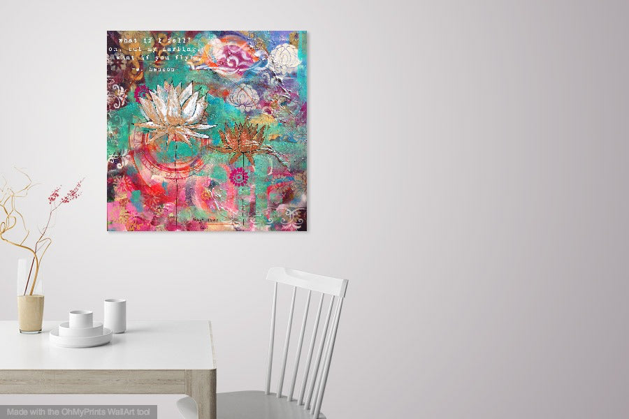 lotus wall art, lotus painting
