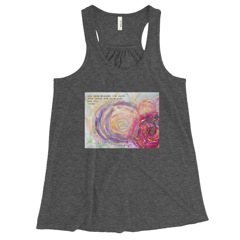 Yoga Shirt Rumi "you've escaped the cage, your wings are stretched, now fly"